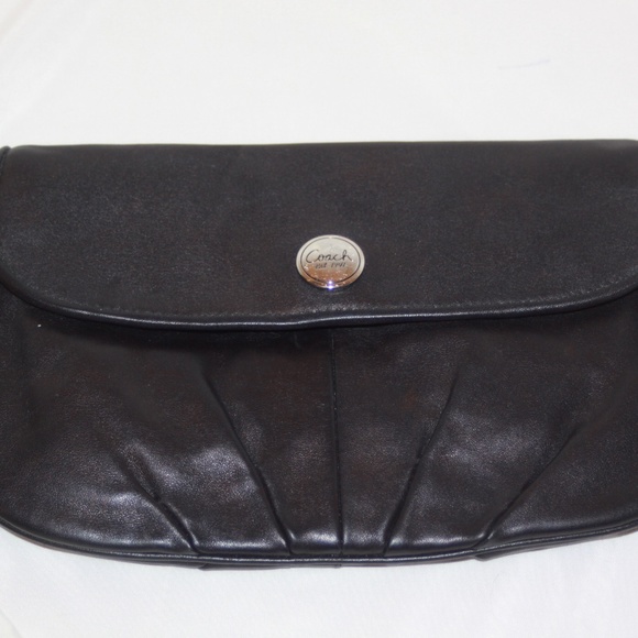 Coach Handbags - COACH Large Black Leather Wristlet